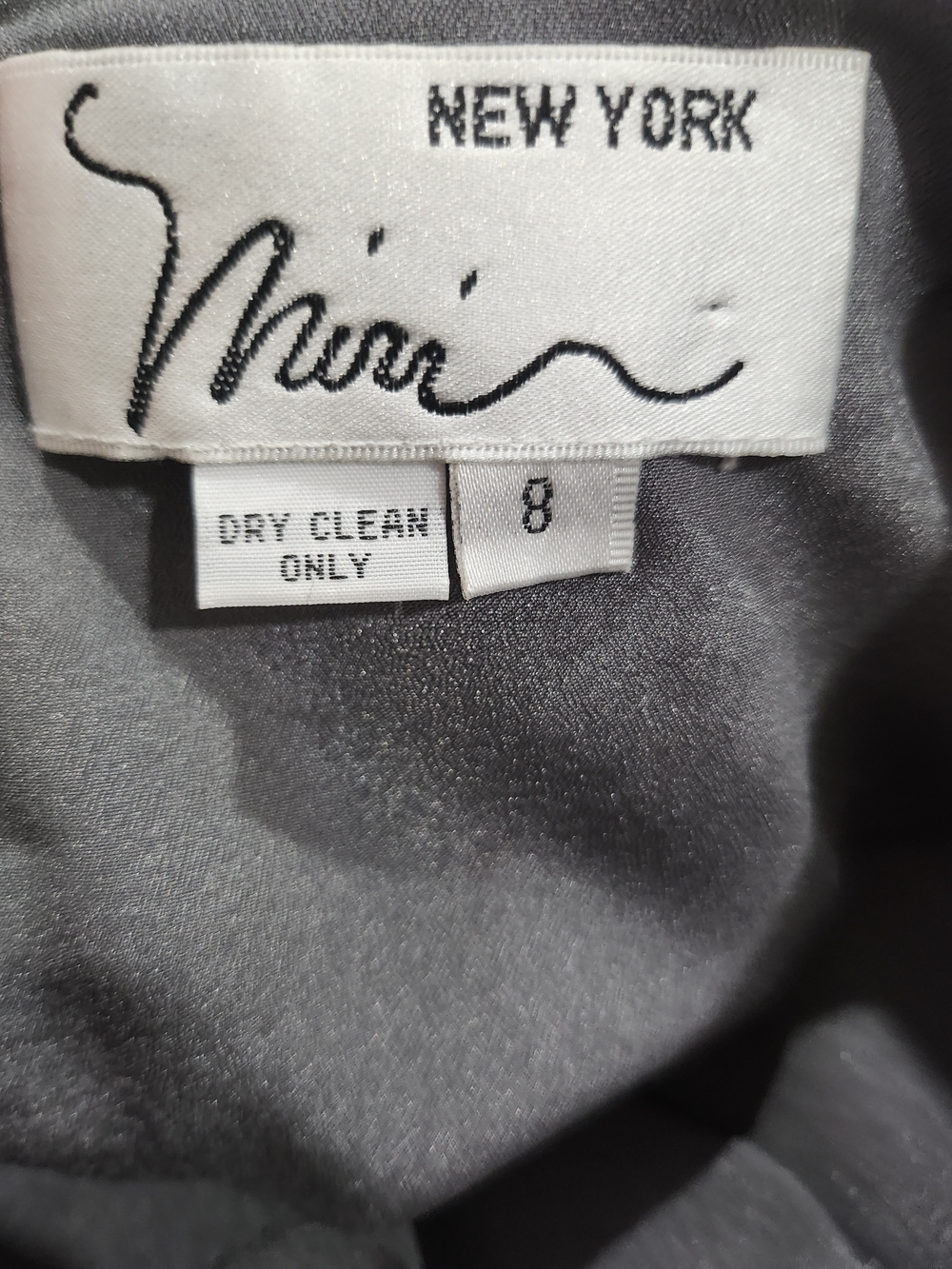 Vince Gray Textured Dress with Black Floral Appliqué - Picture 5 of 5